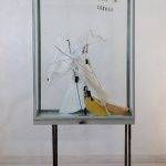 opera astratta in ferro e vetro di Francesco Bocchini